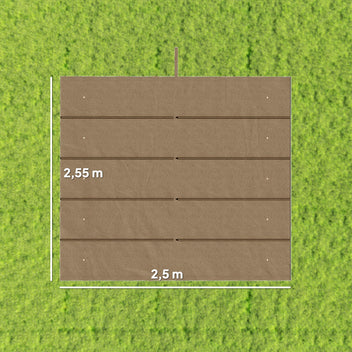 Varakangas 3 x 3 m pergolaan liukukatolla, 250 x 255 cm, ruskea