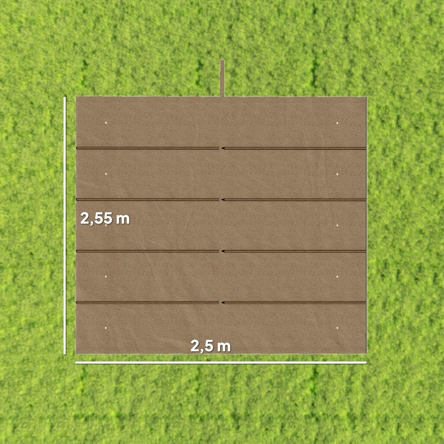 Varakangas 3 x 3 m pergolaan liukukatolla, 250 x 255 cm, ruskea