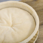 Lemmikin peti merileväpunoksella ja pestävällä tyynyllä, kissoille ja koirille, Ø 48 cm, beige