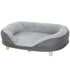 Koiran peti kolmella laidalla, irrotettava päällinen, 25 kg asti, 90 x 78 x 25 cm, harmaa