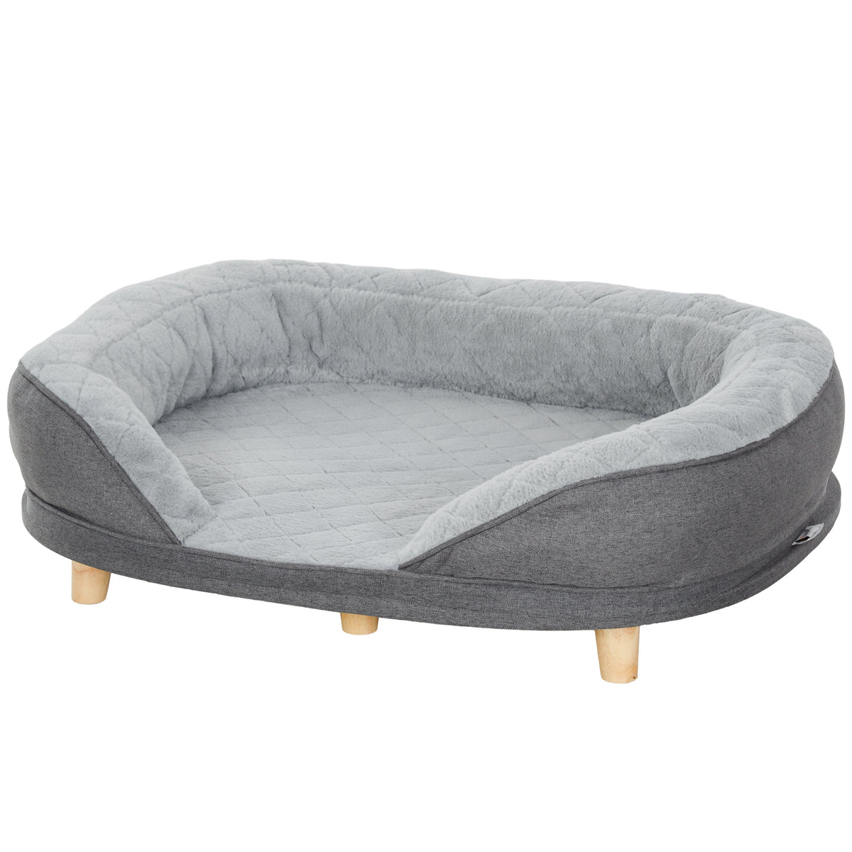 Koiran peti kolmella laidalla, irrotettava päällinen, 25 kg asti, 90 x 78 x 25 cm, harmaa
