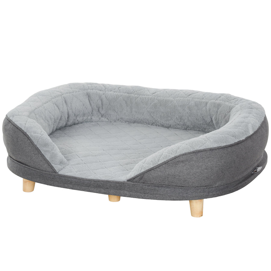 Koiran peti kolmella laidalla, irrotettava päällinen, 25 kg asti, 90 x 78 x 25 cm, harmaa