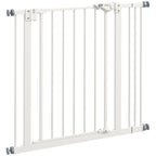 Koiraportti ilman porausta, automaattisesti sulkeutuva, leveys 74–87 cm, metalli, valkoinen
