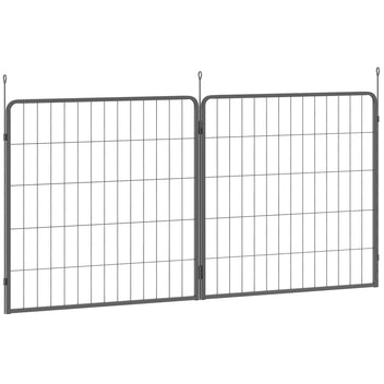 Lisäpaneelit koiran aitaukseen 2 kpl, teräs, 80 x 80 cm