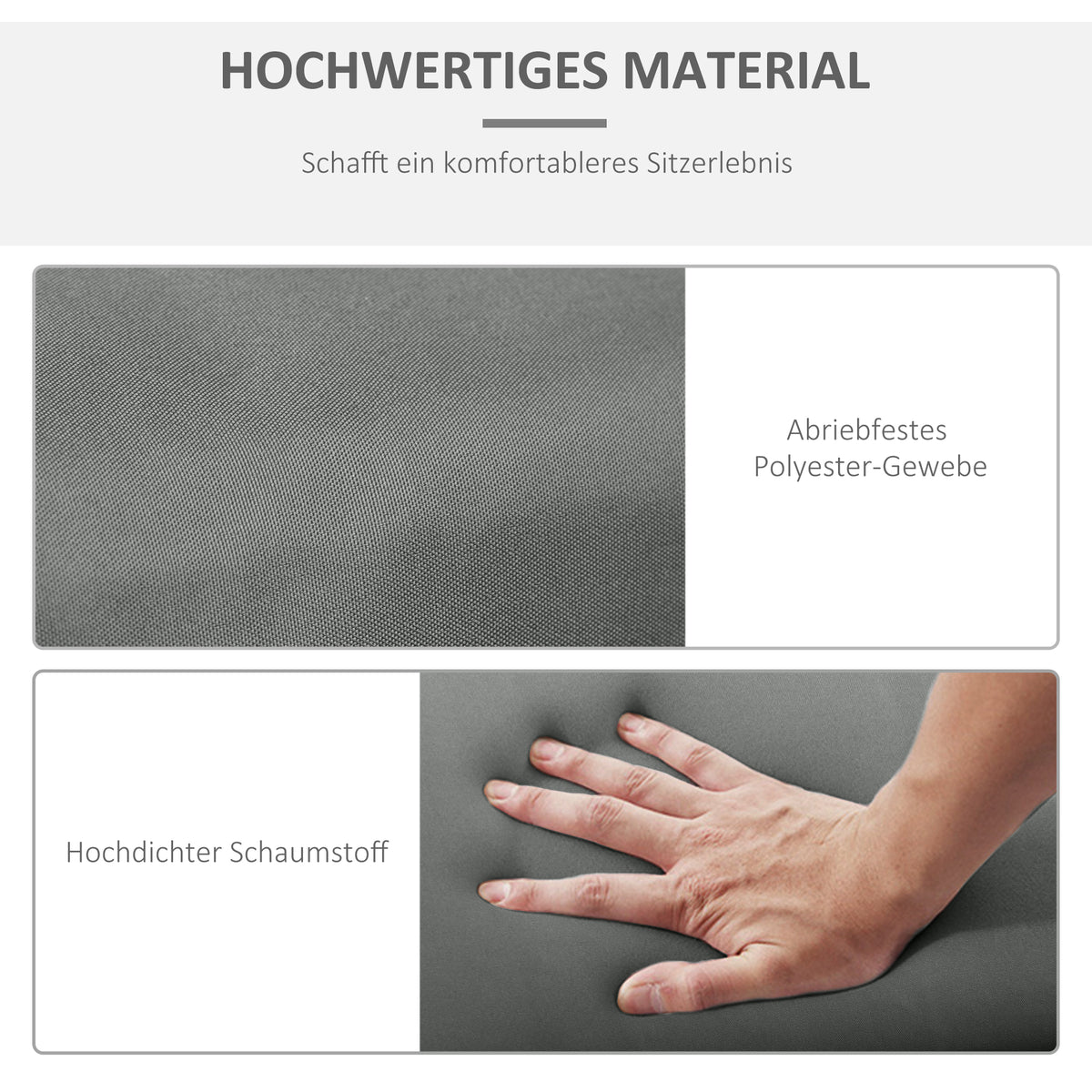 Paksut aurinkotuolin pehmusteet, 2 kpl, 196 x 55 x 8 cm, tummanharmaa