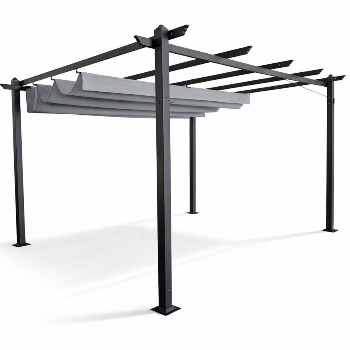 B-OUT! Pergola 3 x 4 m – avattava kattokangas, alumiinirunko, 250 g PU-polyesteri - LUE TUOTEKUVAUS