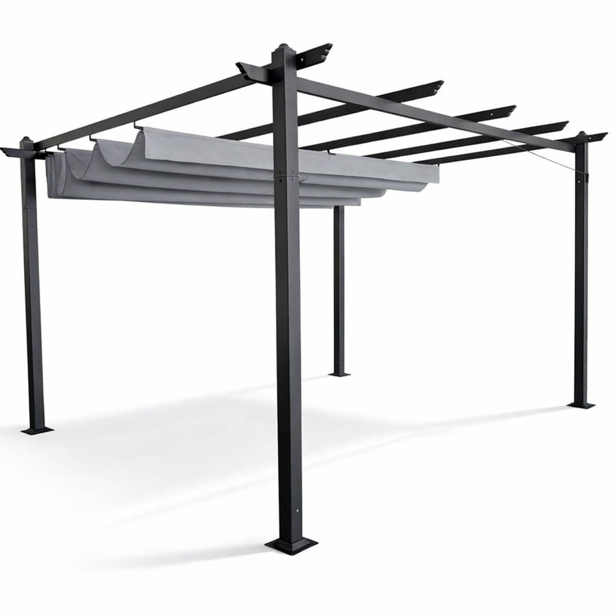 Pergola 3 x 4 m – avattava kattokangas, alumiinirunko, 250 g PU-polyesteri
