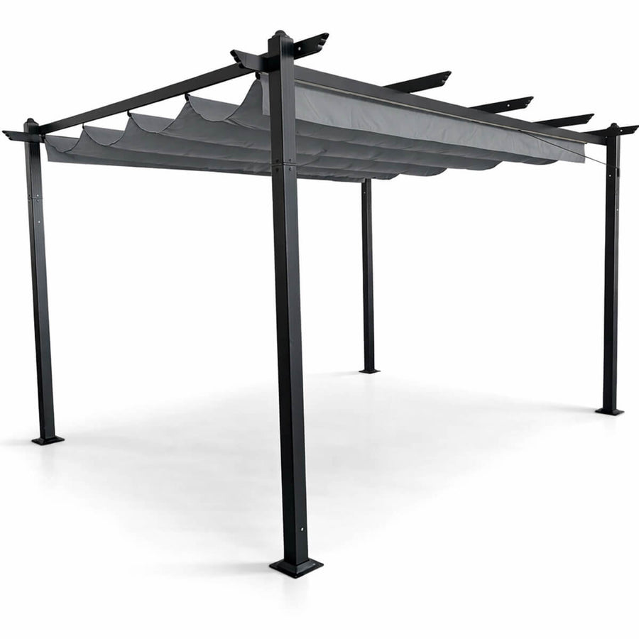 Pergola 3 x 4 m – avattava kattokangas, alumiinirunko, 250 g PU-polyesteri
