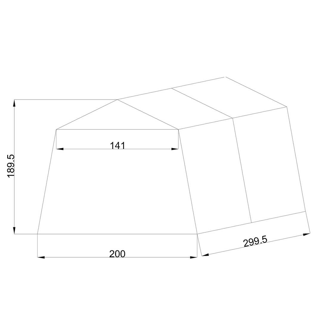 Pressutalli 2 × 3 m – 500 g PVC, tummanharmaa