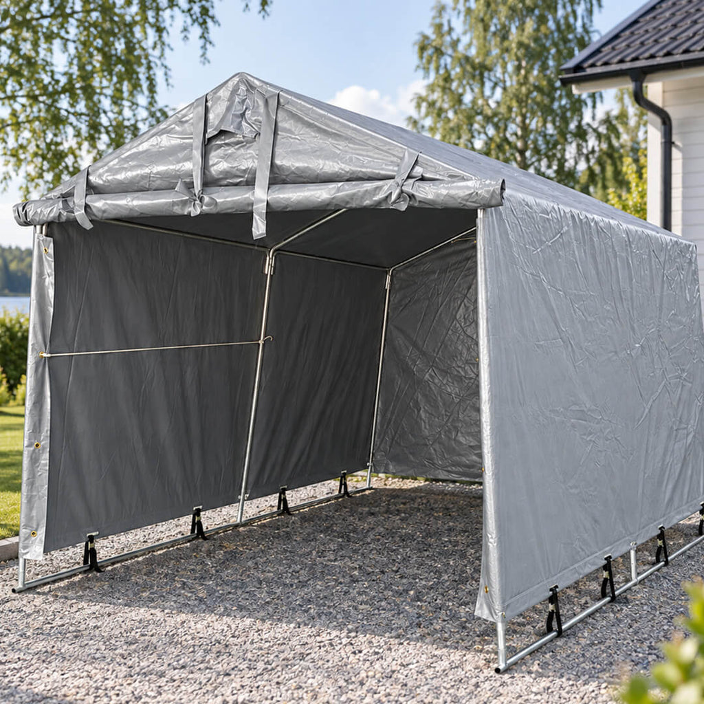 Pressutalli 2 × 3 m – 500 g PVC, tummanharmaa