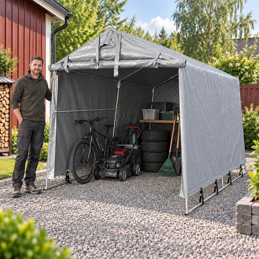 Pressutalli 2 × 3 m – 500 g PVC, tummanharmaa