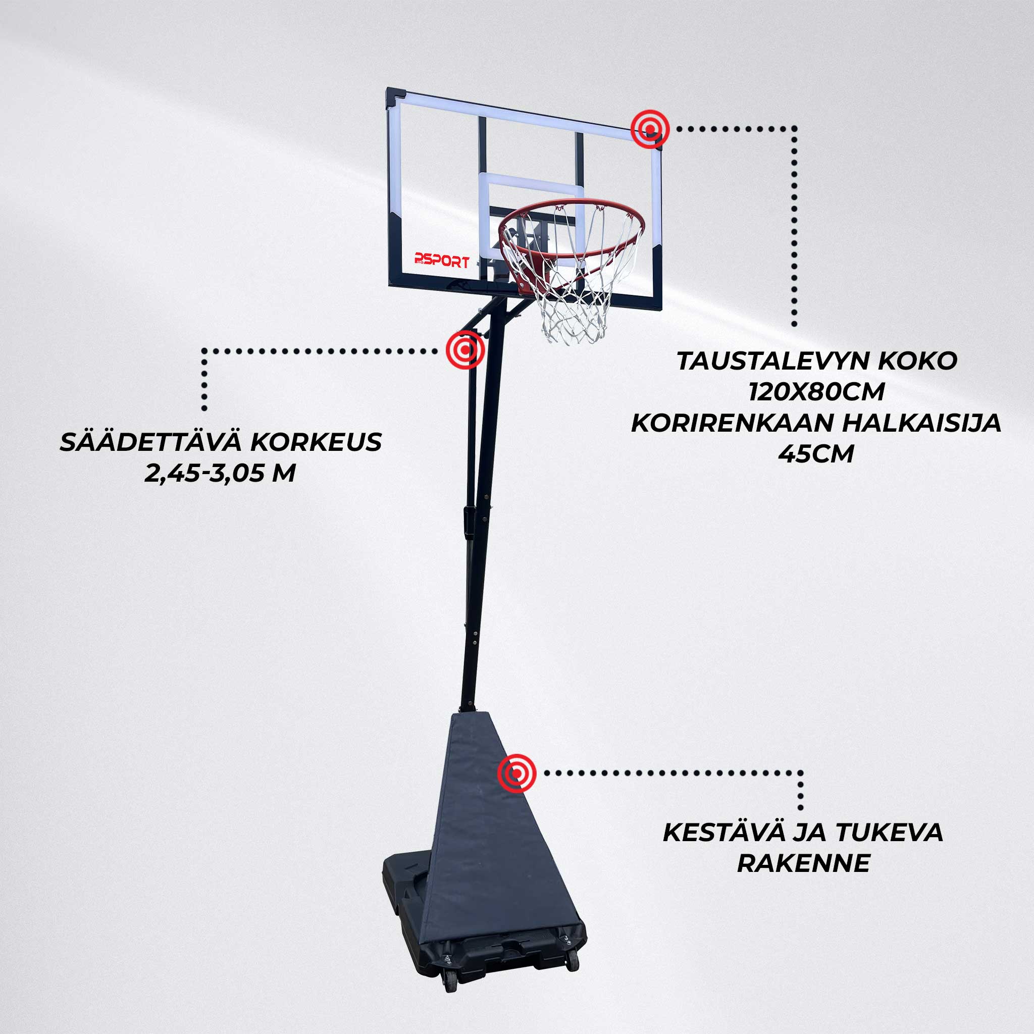 ProSport Koripalloteline Slam Dunk 2,45-3,05m