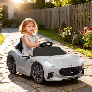 Lasten sähköauto Maserati GranTurismo Folgore 12V, kaukosäädin, LED-valot, 3–5 v, harmaa