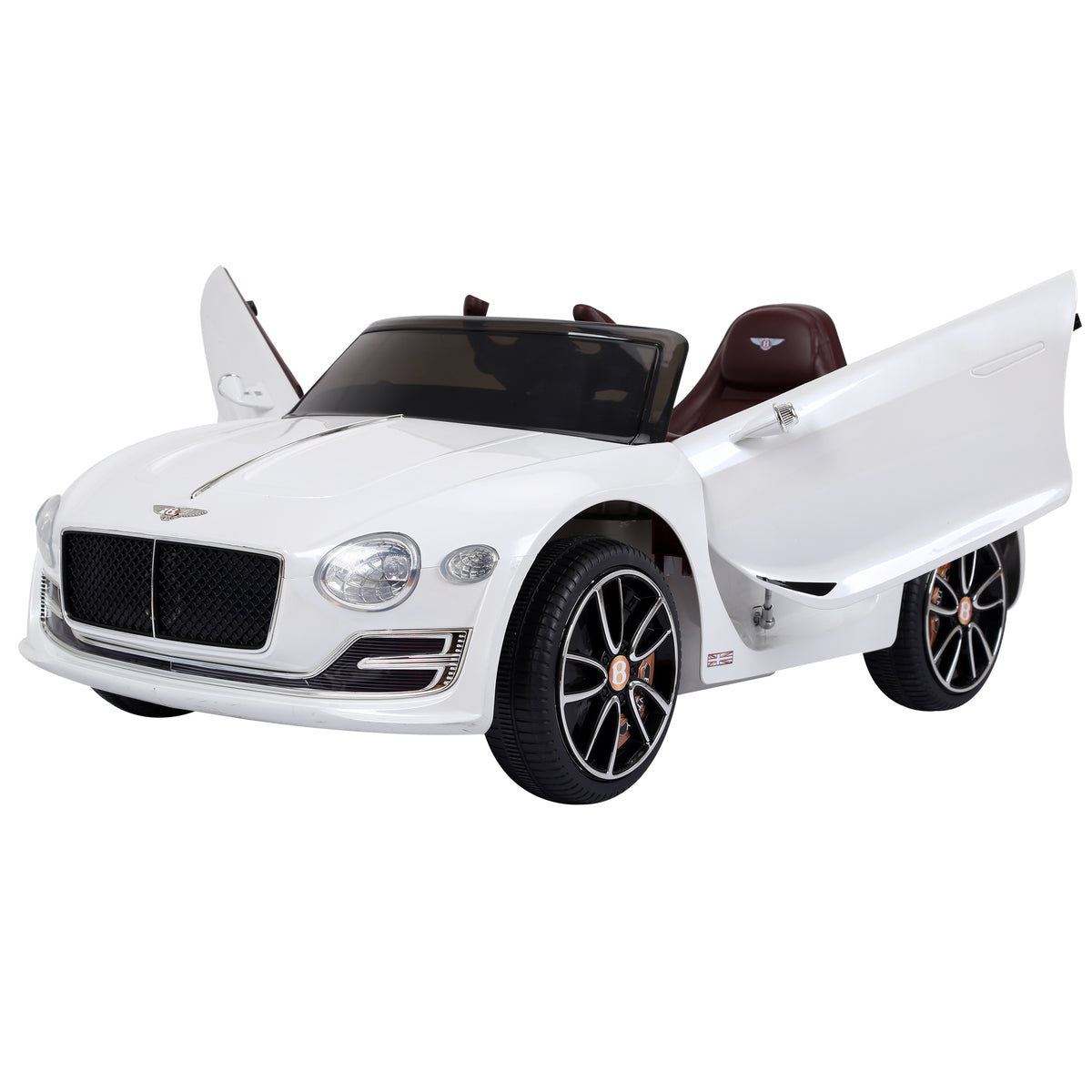 Lasten sähköauto Bentley GT, kaukosäädin, MP3 ja LED-valot, 3–5 v, valkoinen