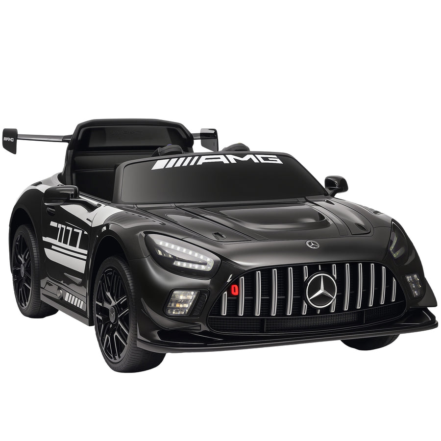 Lasten sähköauto Mercedes-AMG 12V, kaukosäädin, LED ja langaton musiikki, 3–8 v, musta