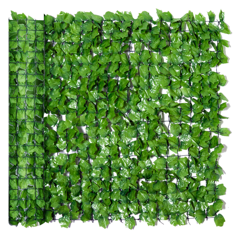 Tekolehtiaita näkösuojaksi, vaahteranlehti, 300 x 100 cm, vaaleanvihreä