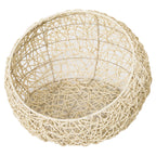 Rottinkinen kissanpesä jalalla ja tyynyllä, Ø56 x 35 cm, beige