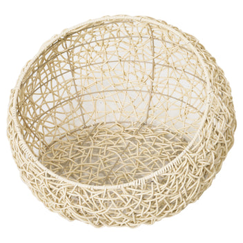 Rottinkinen kissanpesä jalalla ja tyynyllä, Ø56 x 35 cm, beige
