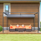 Pergola liukukatolla, 4 x 3 m, tummanharmaa