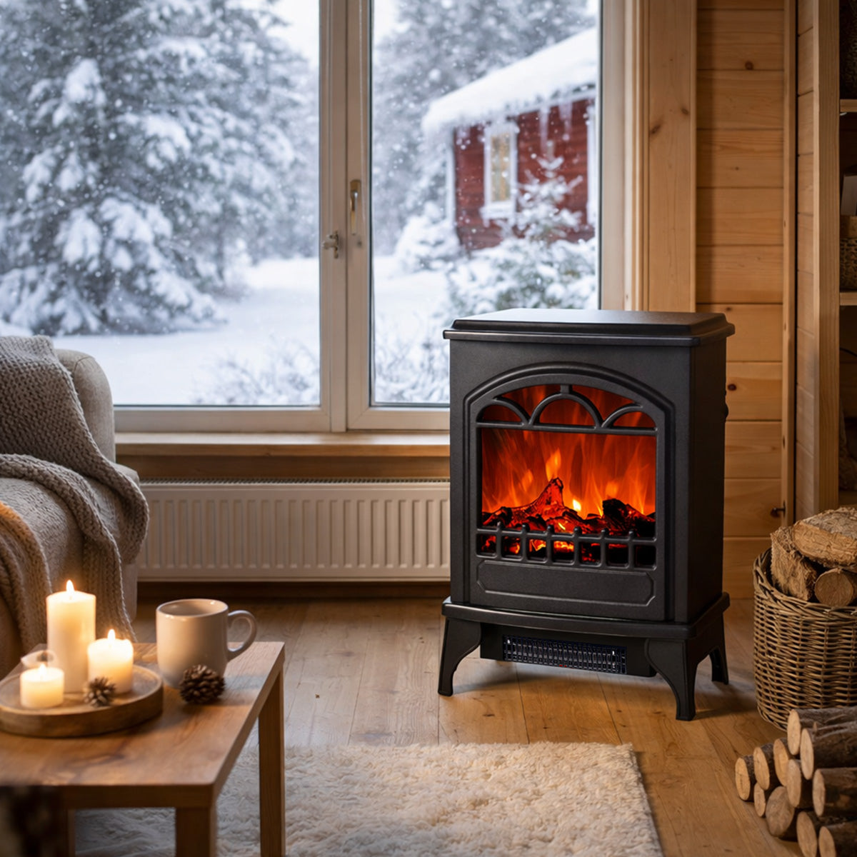 Elkamin Hehku 1750/1950W – lågaeffekt, överhettningsskydd, svart