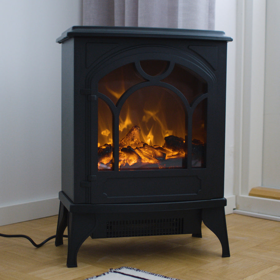 Elkamin Hehku 2A 1750/1950W – flammeffekt, överhettningsskydd, svart