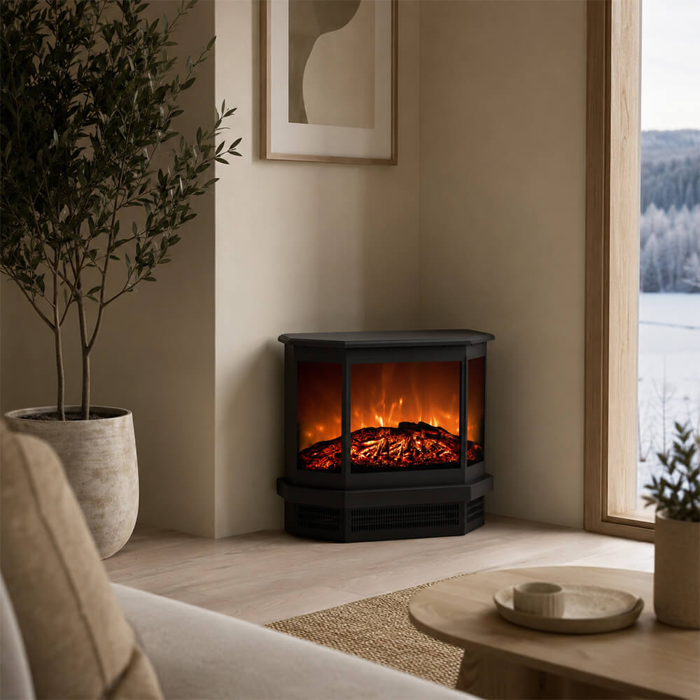 Elkamin Firenze 750/1500W – MDF-ram, fjärrkontroll, vit