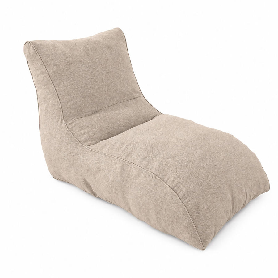 Säkkituoli Lounge 130 cm beige – vaahtomuovirouhetäyte