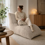 Säkkituoli Lounge 130 cm beige – vaahtomuovirouhetäyte