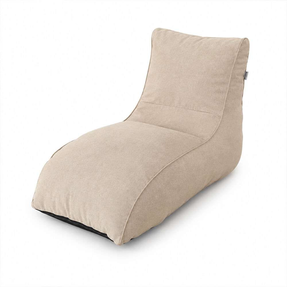Säkkituoli Lounge 130 cm beige – vaahtomuovirouhetäyte