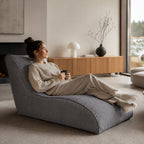 Säkkituoli Lounge 130 cm harmaa – vaahtomuovirouhetäyte