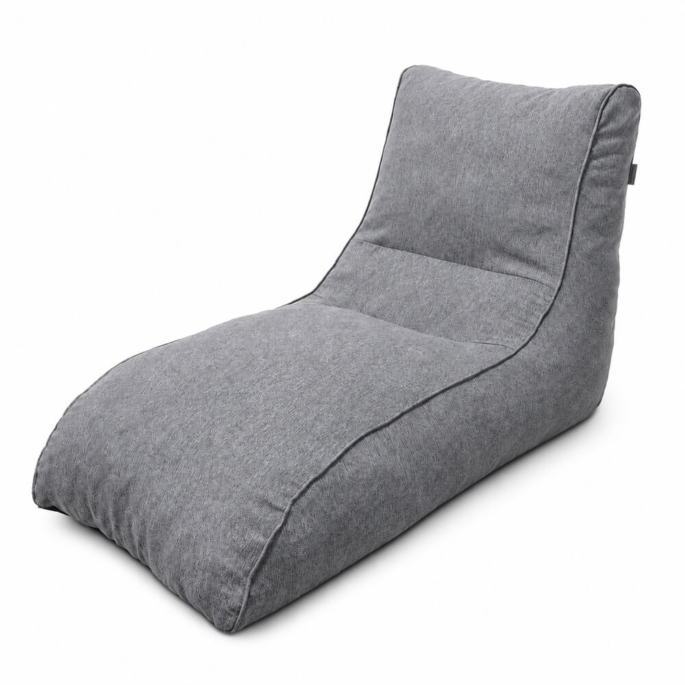 Säkkituoli Lounge 130 cm harmaa – vaahtomuovirouhetäyte