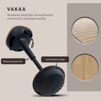 Keinuva satulatuoli, Korkeudensäätö, 34 x 34 x 68.5-83.5 cm, Ruskea