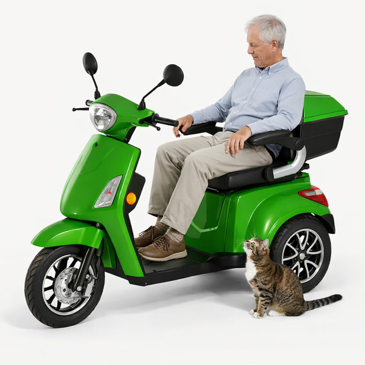 Arktis Motors Senior Scooter med larm 1000 W, 25 km/h, 48 V 20 AH, grön