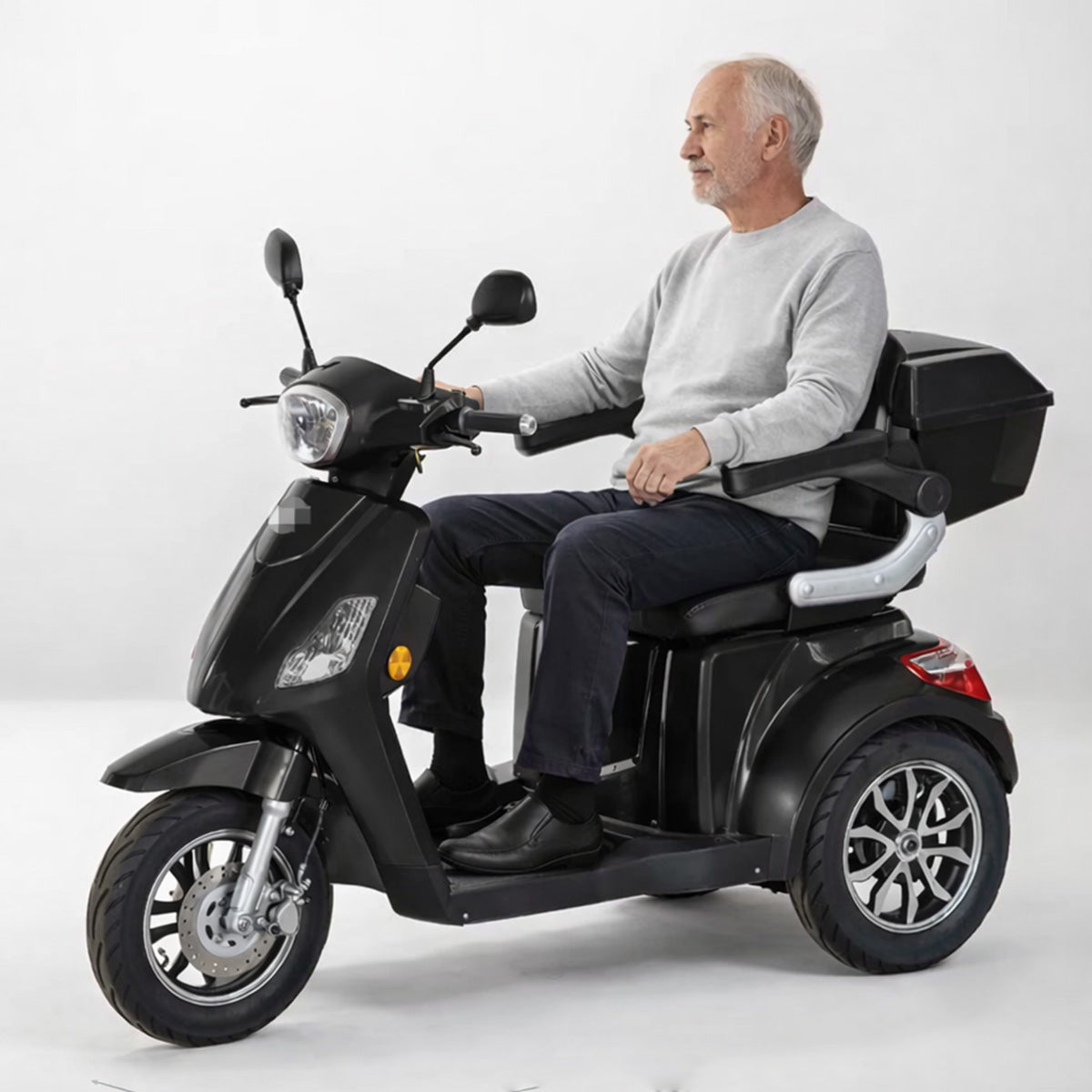 Arktis Motors Senior Scooter med larm 1000 W, 25 km/h, 48 V 20 AH, svart