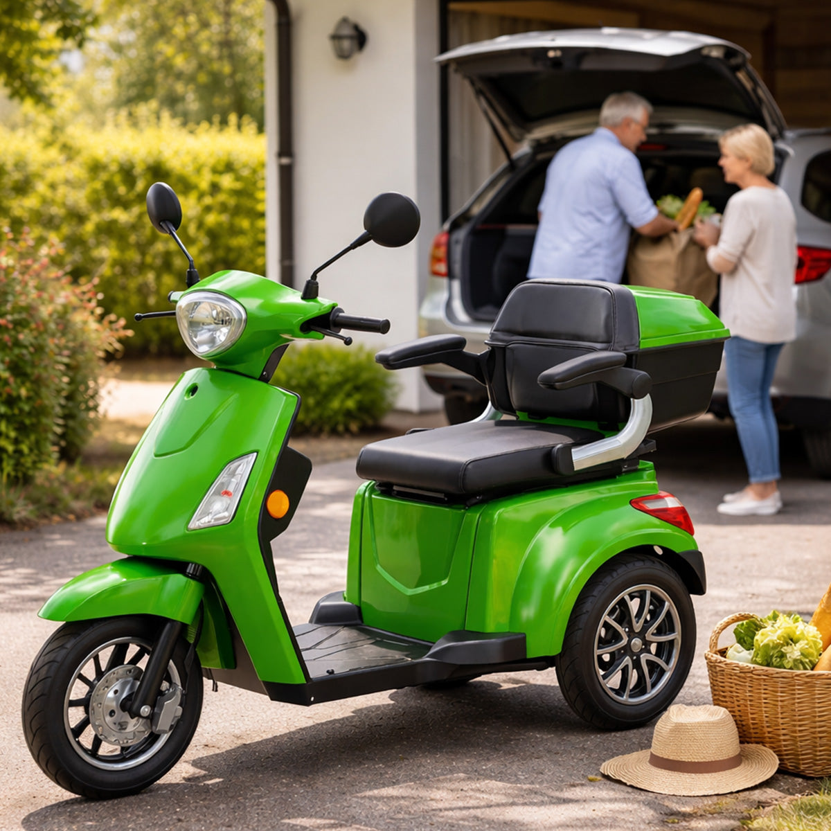 Arktis Motors Senior Scooter med larm 1000 W, 25 km/h, 48 V 20 AH, grön