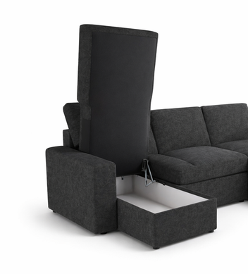 Conan bäddsoffa med divan mörkgrå