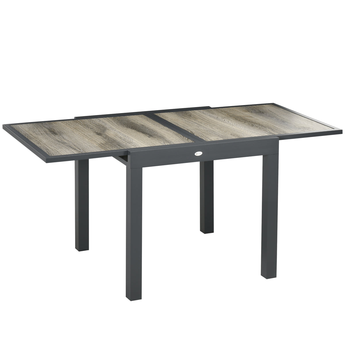 Jatkettava puutarhapöytä alumiinirungolla, 80–160 x 80 cm, beige/harmaa