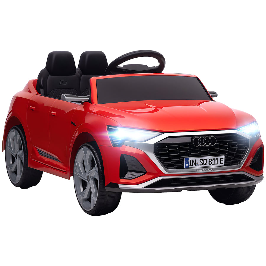 Lasten sähköauto Audi Q8 e-tron Sportback 12V, kaukosäädin, jousitus, 3–5 v, punainen