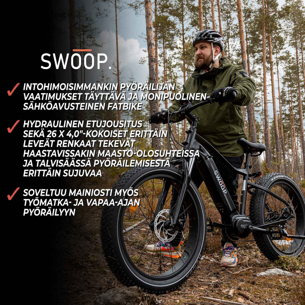 SWOOP SÄHKÖPYÖRÄ FATBIKE 26" ATTACKER