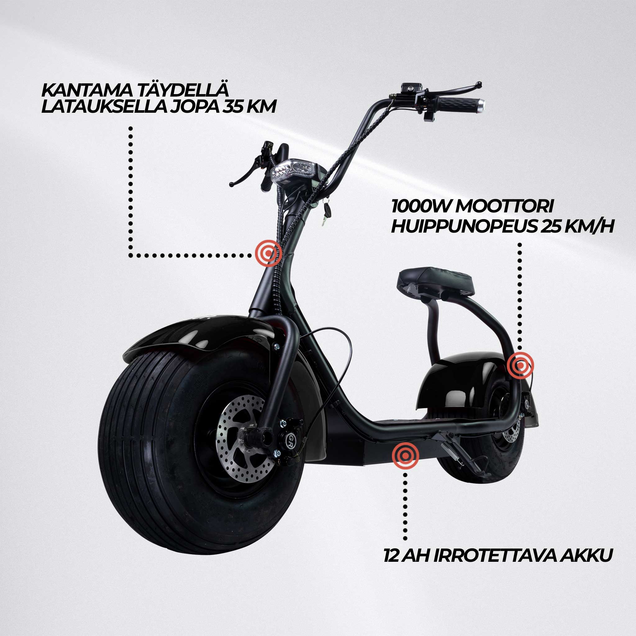 SWOOP SÄHKÖPOTKULAUTA CRUISER MUSTA N2