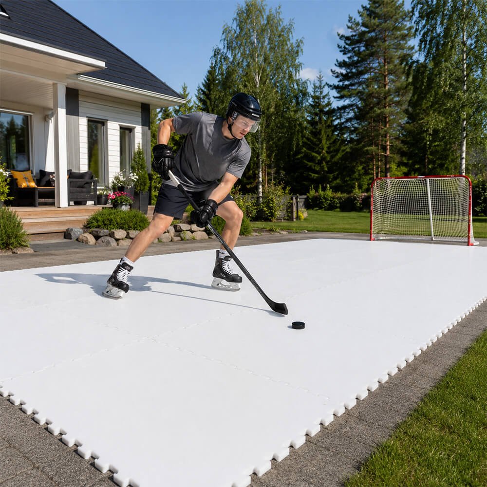 Tekojääpaneeli 4 kpl, 100 × 100 cm, 15 mm UHMW-PE – laukaisualusta ja luistelualusta sisälle ja ulos