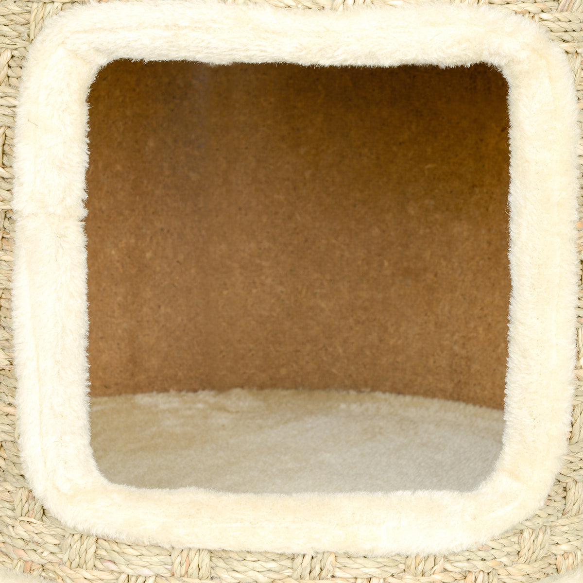 Matala kissan raapimistynnyri merileväköydellä, Ø38 x 37 cm, khaki/beige