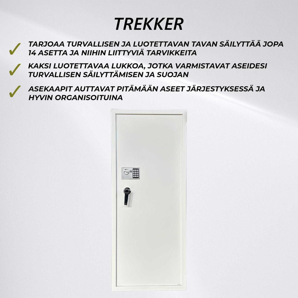Trekker Asekaappi 14-Asetta AS1400, Valkoinen, Digitaalilukolla