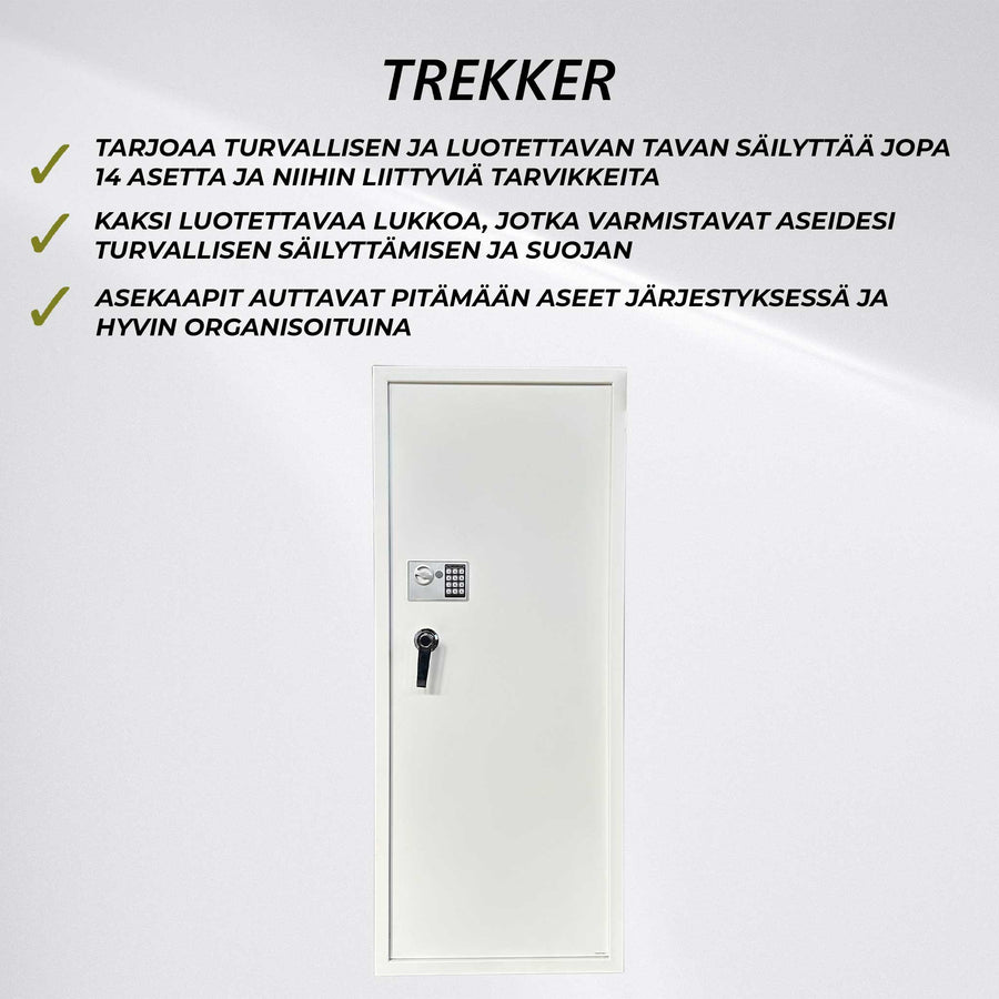 Trekker Asekaappi 14-Asetta AS1400, Valkoinen, Digitaalilukolla