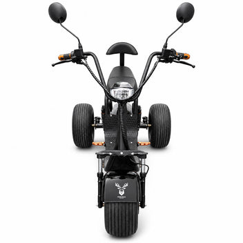 Trehjulig elscooter 2000 W – 60 V 20 Ah, upp till 60 km, 2-sitsig