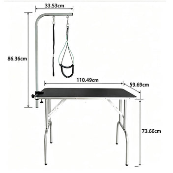 Trimmauspöytä koiralle 110 x 60 cm – ruostumaton teräs, 100 kg
