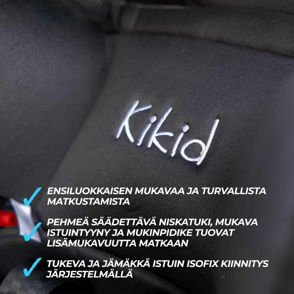 KIKID TURVAISTUIN PREMIUM 9-36 KG ISOFIX BLACK EDITION