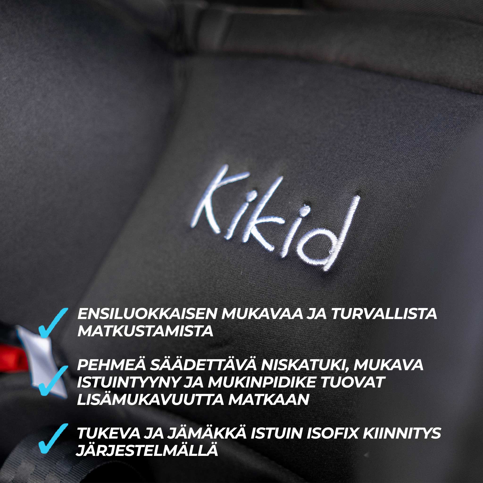 KIKID TURVAISTUIN PREMIUM 9-36 KG ISOFIX BLACK EDITION