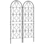 Maahan painettavat metallisäleiköt köynnöksille, 2 kpl, 50 x 150 cm, musta
