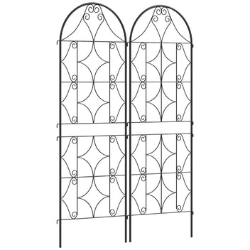 Maahan painettavat metallisäleiköt köynnöksille, 2 kpl, 50 x 150 cm, musta